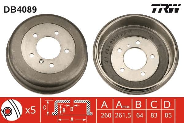 Bremžu trumulis TRW DB4089 1