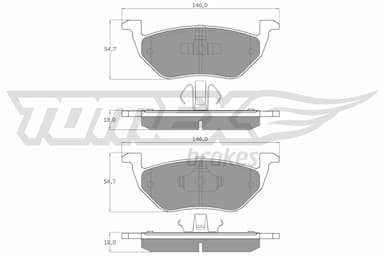 Bremžu uzliku kompl., Disku bremzes TOMEX Brakes TX 18-95 1