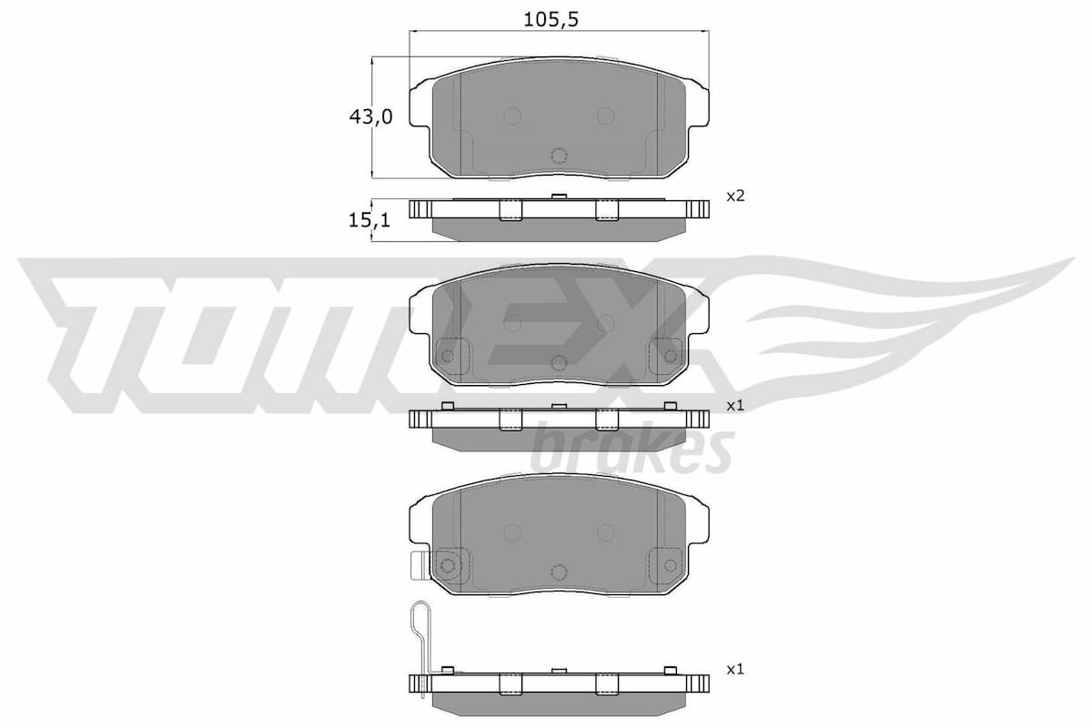 Bremžu uzliku kompl., Disku bremzes TOMEX Brakes TX 17-97 1