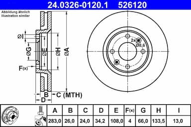 Bremžu diski ATE 24.0326-0120.1 1