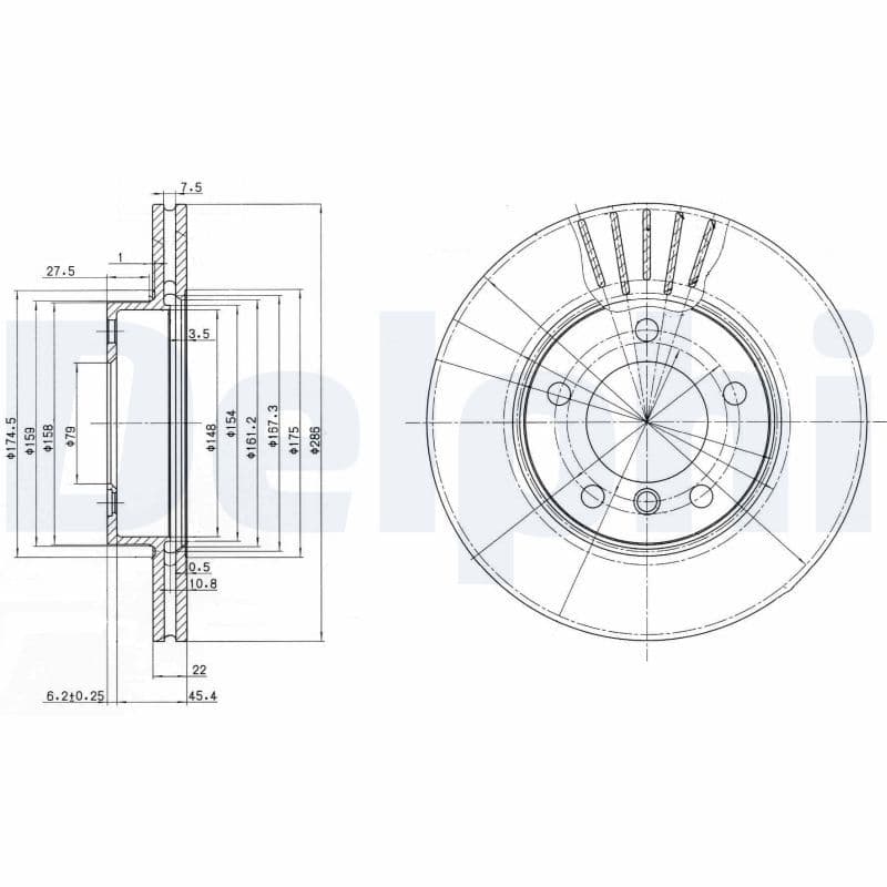 Bremžu diski DELPHI BG2623C 1