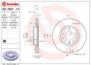 Bremžu diski BREMBO 09.A861.14 1