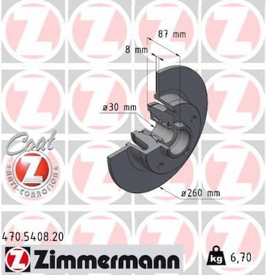 Bremžu diski ZIMMERMANN 470.5408.20 1