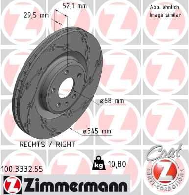 Bremžu diski ZIMMERMANN 100.3332.55 1