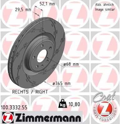 Bremžu diski ZIMMERMANN 100.3332.55 1