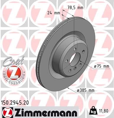 Bremžu diski ZIMMERMANN 150.2945.20 1