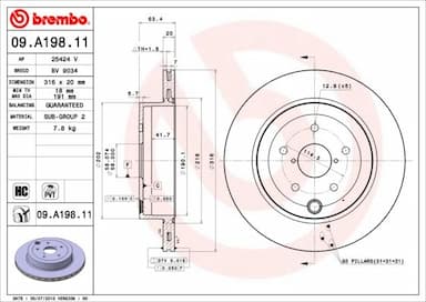 Bremžu diski BREMBO 09.A198.11 1