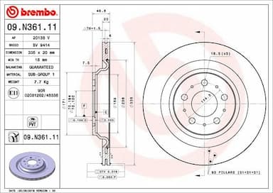 Bremžu diski BREMBO 09.N361.11 1