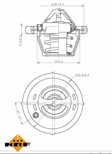 Termostats, Dzesēšanas šķidrums NRF 725182 5