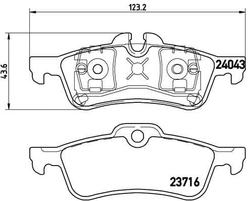 Bremžu uzliku kompl., Disku bremzes BREMBO P 06 032 1