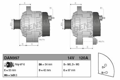 Ģenerators DENSO DAN997 3