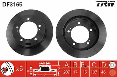 Bremžu diski TRW DF3165 1