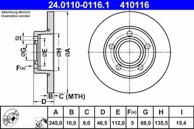 Bremžu diski ATE 24.0110-0116.1 1