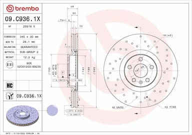 Bremžu diski BREMBO 09.C936.1X 1