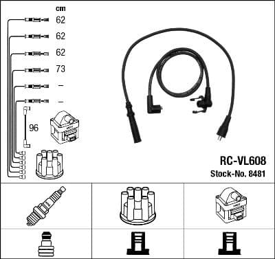 Augstsprieguma vadu komplekts NGK 8481 1