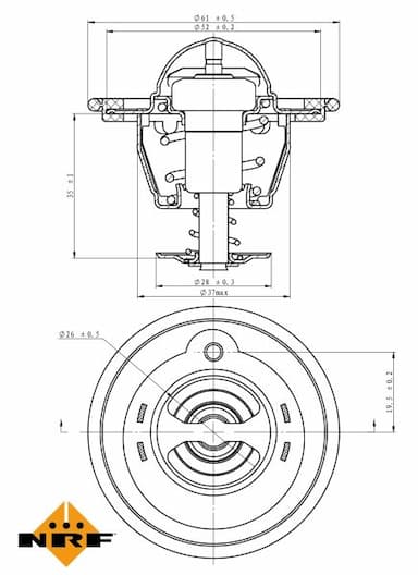 Termostats, Dzesēšanas šķidrums NRF 725207 5