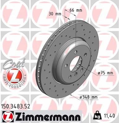 Bremžu diski ZIMMERMANN 150.3483.52 1