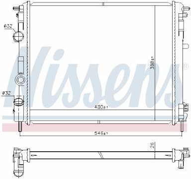 Radiators, Motora dzesēšanas sistēma NISSENS 607085 1