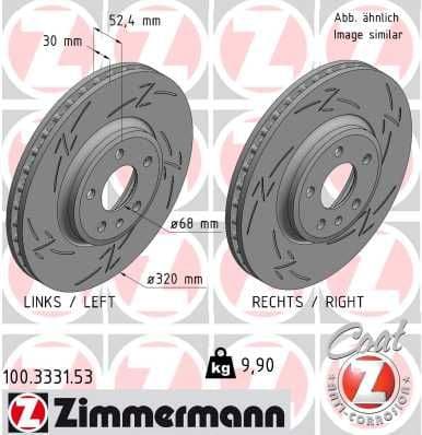 Bremžu diski ZIMMERMANN 100.3331.53 1