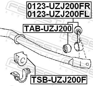 Stiepnis/Atsaite, Stabilizators FEBEST 0123-UZJ200FL 2