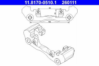 Kronšteins, Bremžu suports ATE 11.8170-0510.1 1