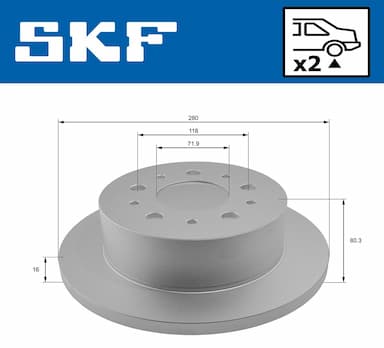 Bremžu diski SKF VKBD 90065 S2 2