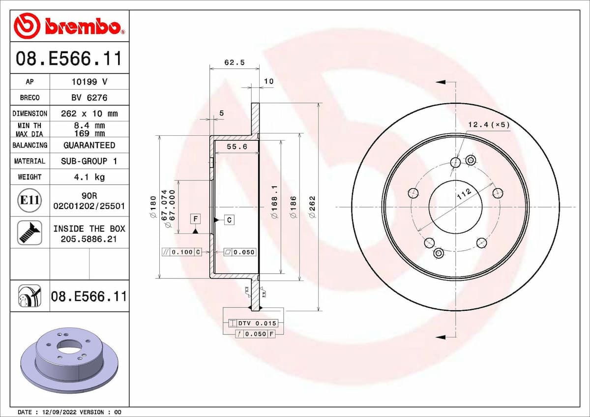 Bremžu diski BREMBO 08.E566.11 1