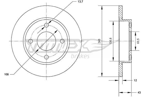 Bremžu diski TOMEX Brakes TX 70-99 1