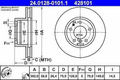 Bremžu diski ATE 24.0128-0101.1 1