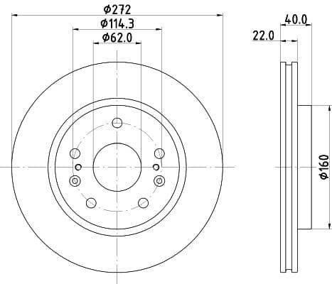 Bremžu diski HELLA 8DD 355 134-651 1