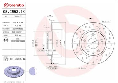 Bremžu diski BREMBO 08.C653.1X 1