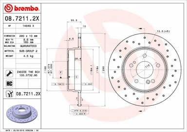 Bremžu diski BREMBO 08.7211.2X 1