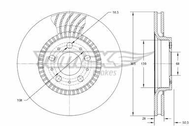 Bremžu diski TOMEX Brakes TX 74-13 1