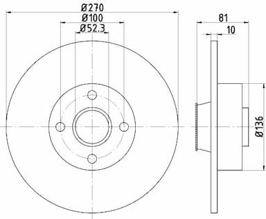 Bremžu diski HELLA 8DD 355 123-271 1