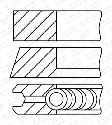 Virzuļa gredzenu komplekts GOETZE ENGINE 08-433100-00 1