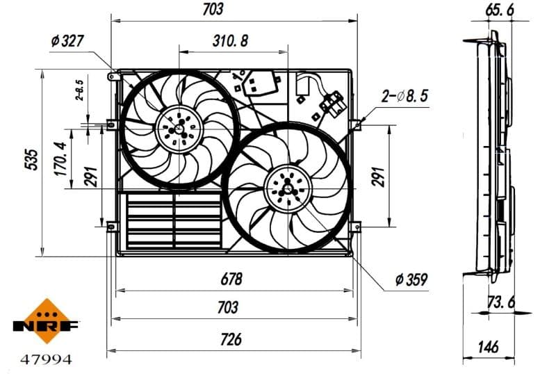 Ventilators, Motora dzesēšanas sistēma NRF 47994 1