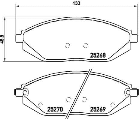 Bremžu uzliku kompl., Disku bremzes BREMBO P 10 054 1