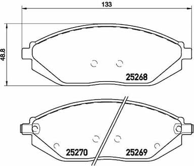 Bremžu uzliku kompl., Disku bremzes BREMBO P 10 054 1