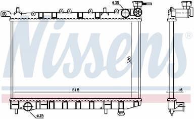 Radiators, Motora dzesēšanas sistēma NISSENS 62974 5