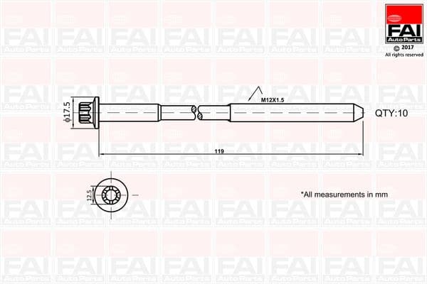 Cilindru galvas skrūvju komplekts FAI AutoParts B1401 1