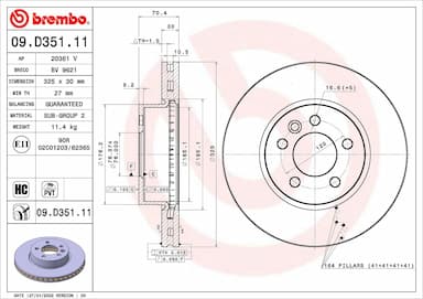 Bremžu diski BREMBO 09.D351.11 1