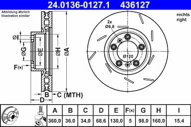 Bremžu diski ATE 24.0136-0127.1 1