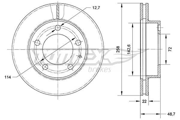 Bremžu diski TOMEX Brakes TX 70-70 1