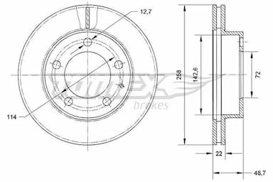 Bremžu diski TOMEX Brakes TX 70-70 1