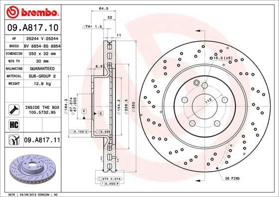 Bremžu diski BREMBO 09.A817.11 1