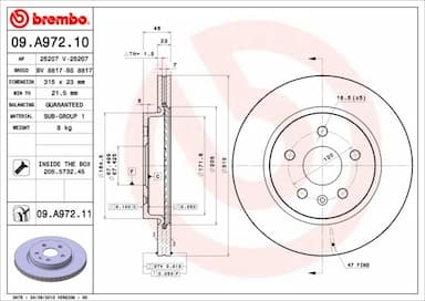 Bremžu diski BREMBO 09.A972.11 1