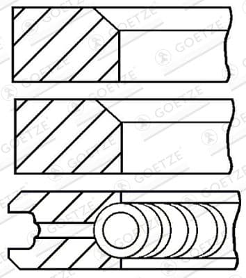 Virzuļa gredzenu komplekts GOETZE ENGINE 08-170700-10 1