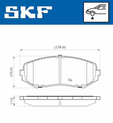 Bremžu uzliku kompl., Disku bremzes SKF VKBP 80417 A 2