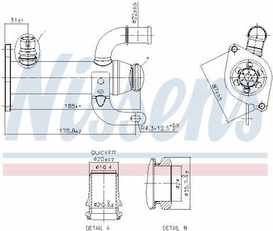 Radiators, Izplūdes gāzu recirkulācija NISSENS 989278 5