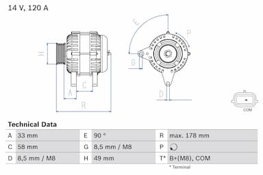 Ģenerators BOSCH 0 986 084 100 1